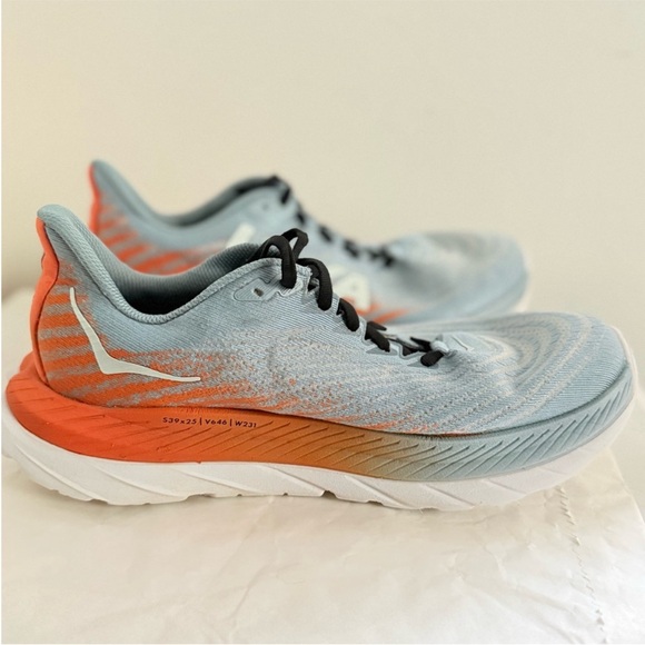 Hoka One One Mach 5 Men’s Mountain Spring Puffin's Bill Blue Orange Size 7D - Picture 8 of 10